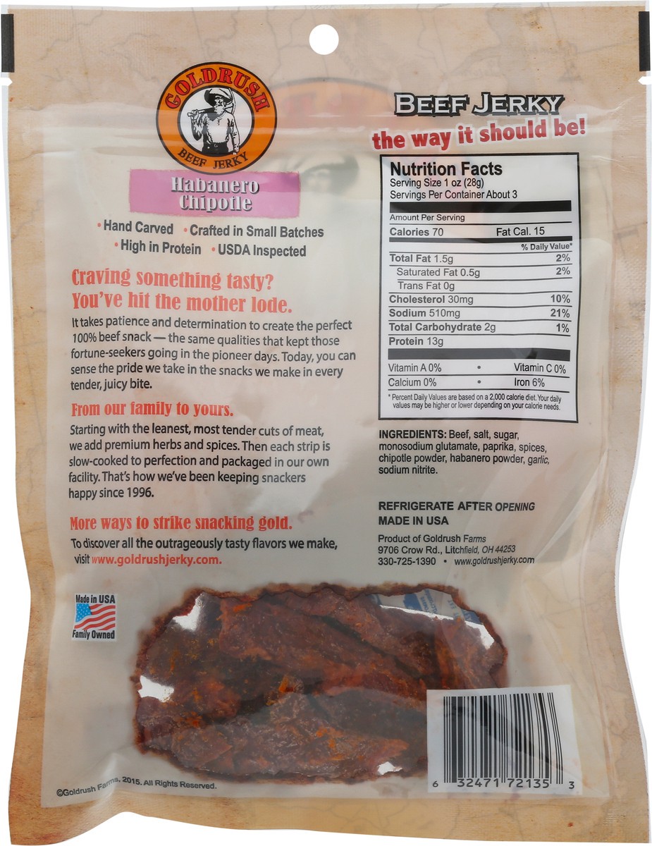 slide 8 of 9, Goldrush Habanero Chipotle Beef Jerky 2.85 oz, 2.85 oz