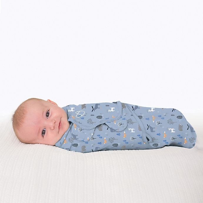 slide 2 of 2, SwaddleMe Small Denim Woodland Cotton Swaddles - Blue, 5 ct