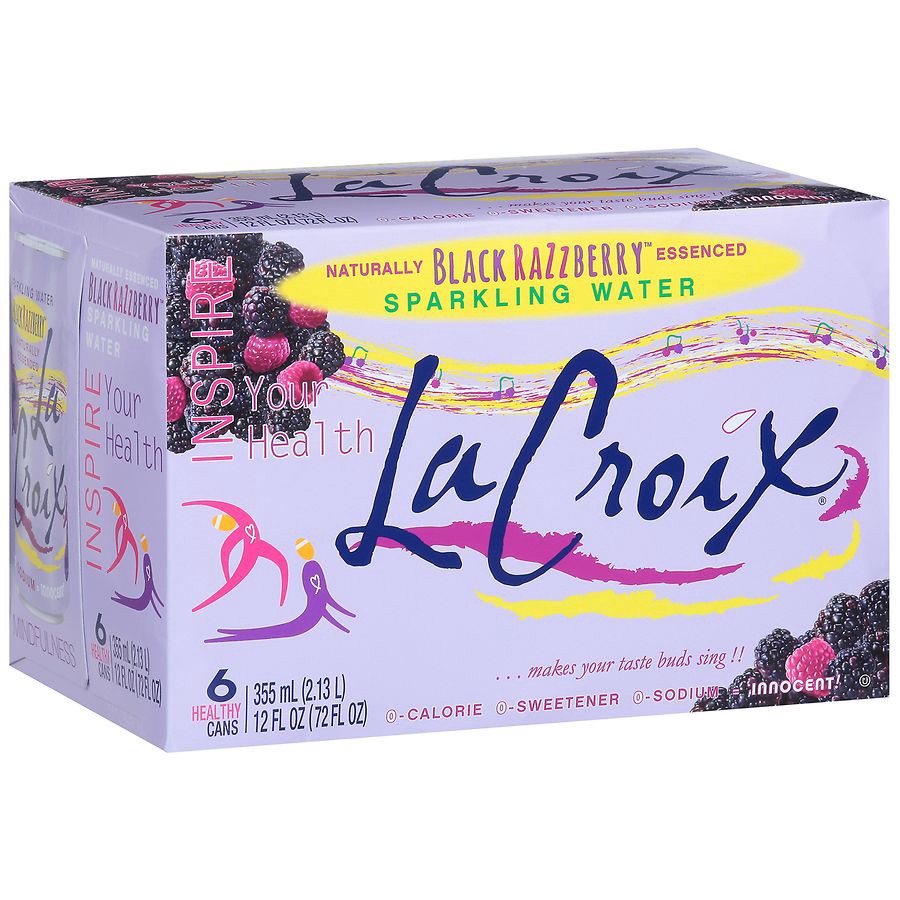 slide 5 of 5, La Croix Black Razzberry Sparkling Water 6 - 12 fl oz Cans, 12 fl oz x 6 ct