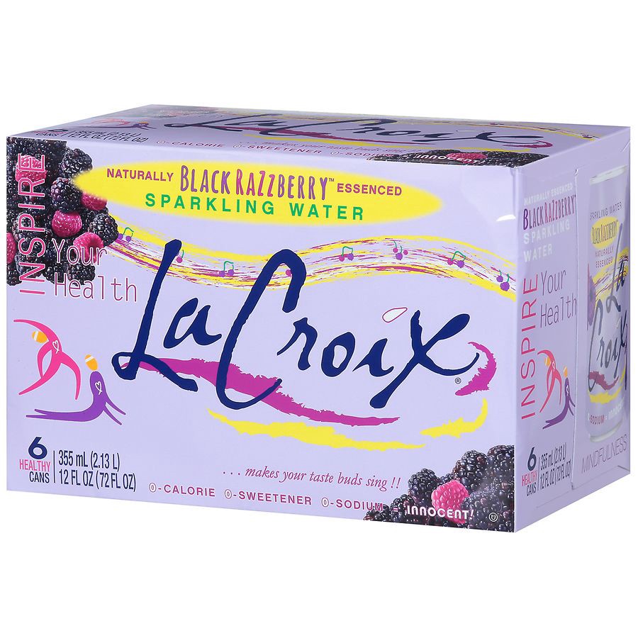 slide 3 of 5, La Croix Black Razzberry Sparkling Water 6 - 12 fl oz Cans, 12 fl oz x 6 ct