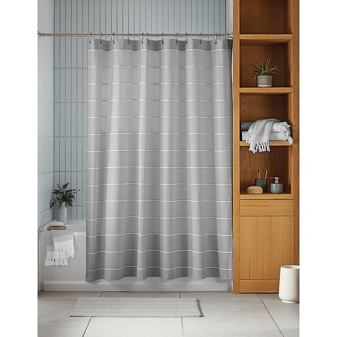 slide 1 of 1, Haven Pebble Stripe Shower Curtain - Grey, 72 in x 72 in