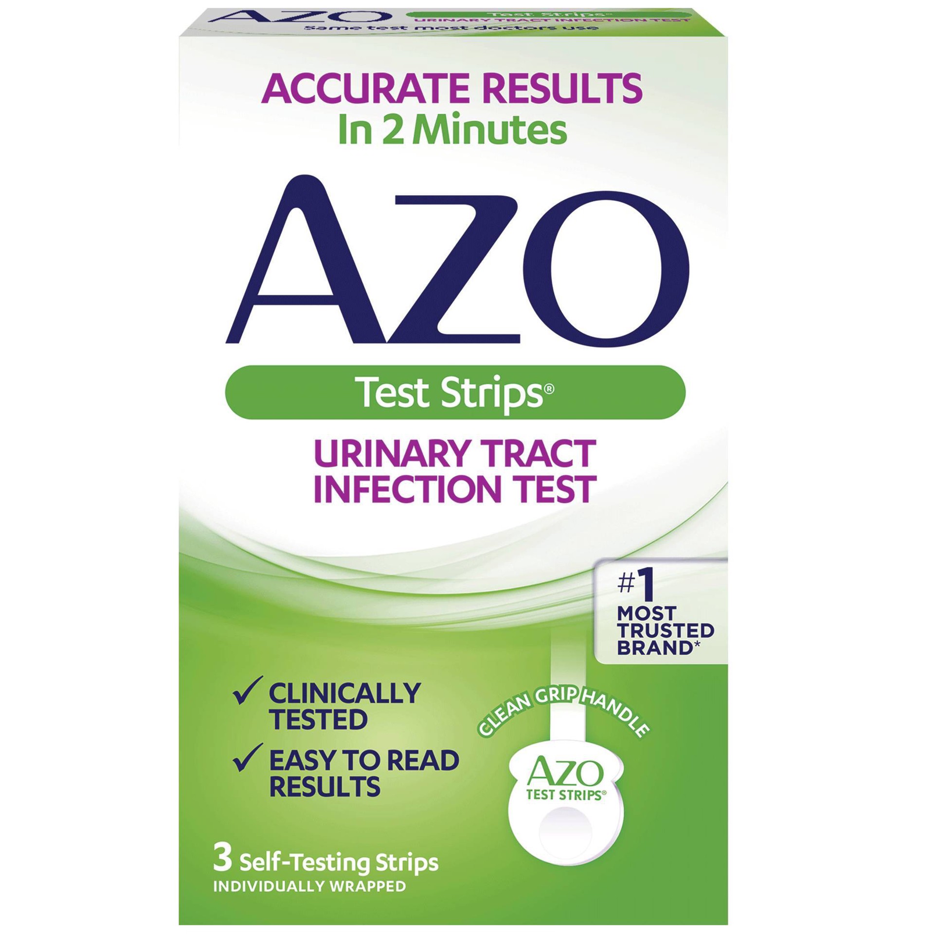 slide 1 of 2, AZO Test Strips Urinary Tract Infection, 3 ct