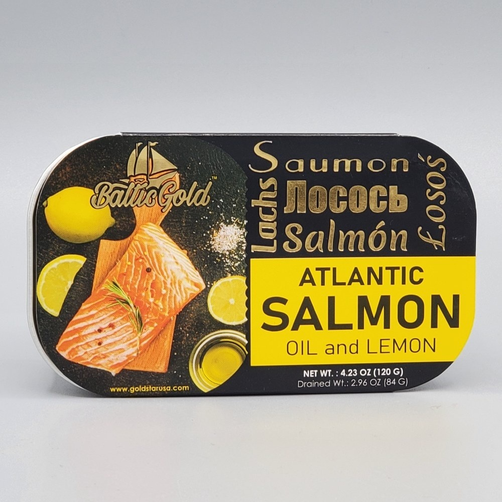 slide 1 of 1, Baltic Gold Salmon in Oil & Lemon, 120 gram
