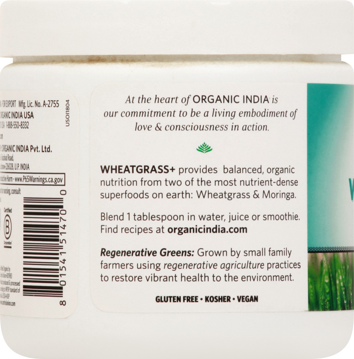 slide 8 of 12, Organic India Wheatgrass+Lift 5.29 oz, 5.29 oz