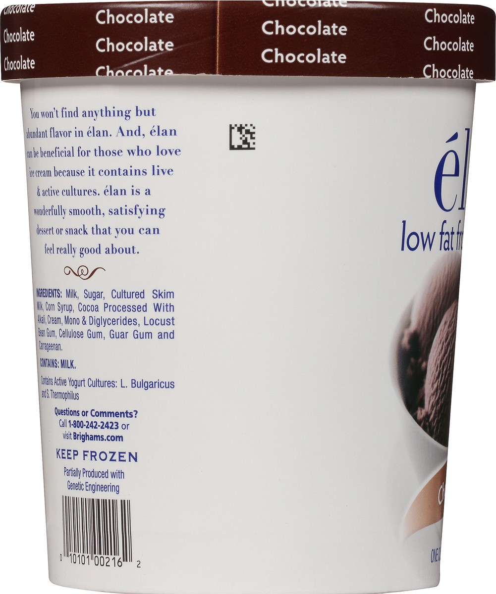 slide 2 of 8, Elan élan Chocolate Frozen Yogurt, 1 Quart, 1 qt