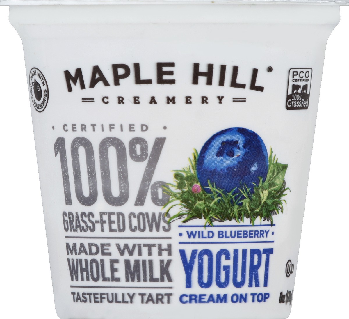 slide 2 of 3, Maple Hill Creamery 100% Grassfed Wild Blueberry Yogurt, 6 oz