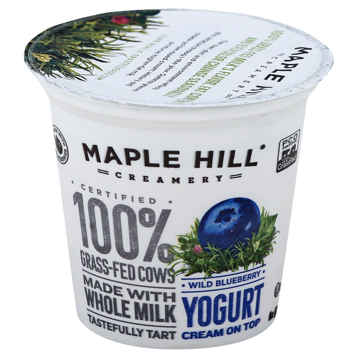 slide 1 of 3, Maple Hill Creamery 100% Grassfed Wild Blueberry Yogurt, 6 oz