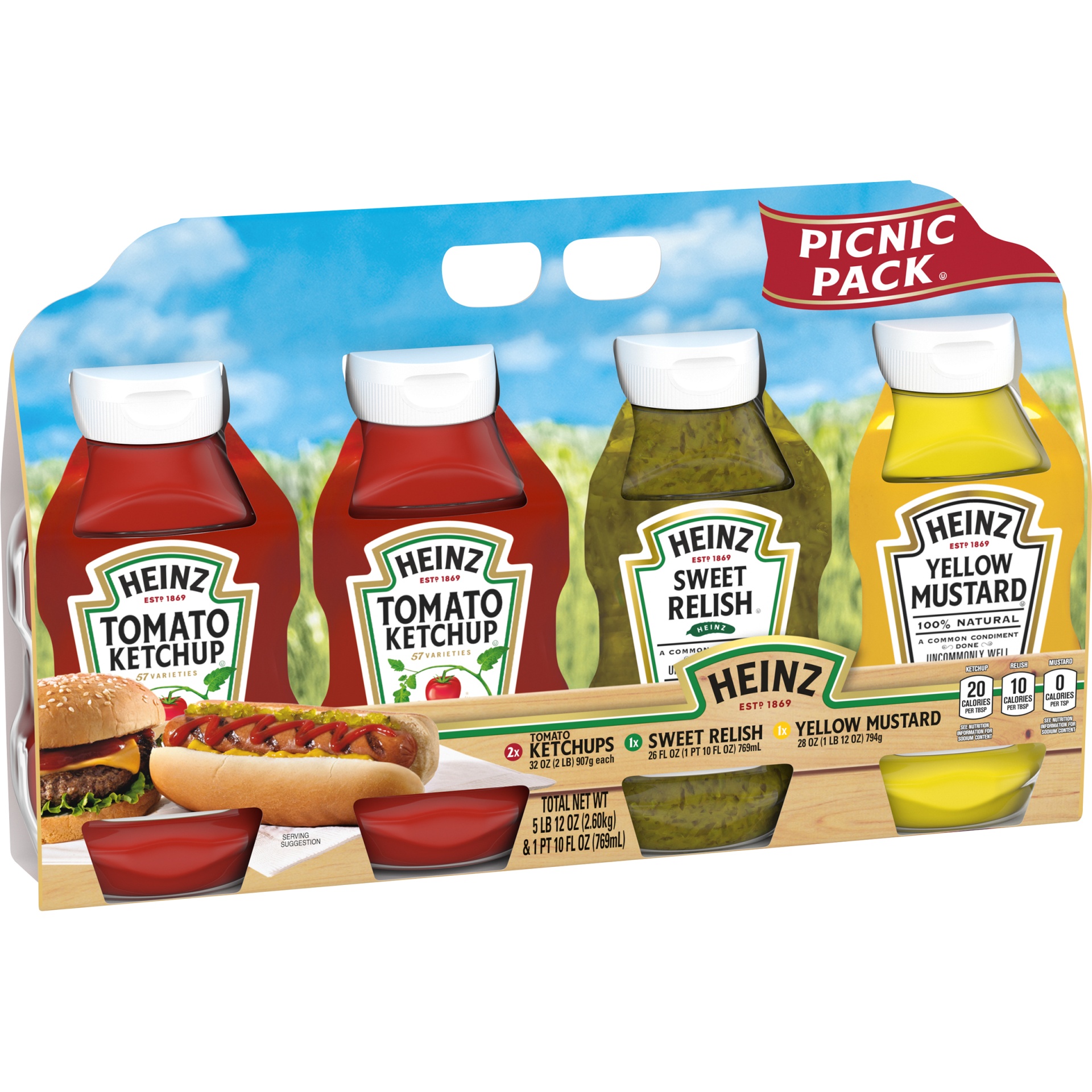 slide 5 of 11, Heinz Ketchup, Sweet Relish & Yellow Mustard Picnic Pack Bottles, 