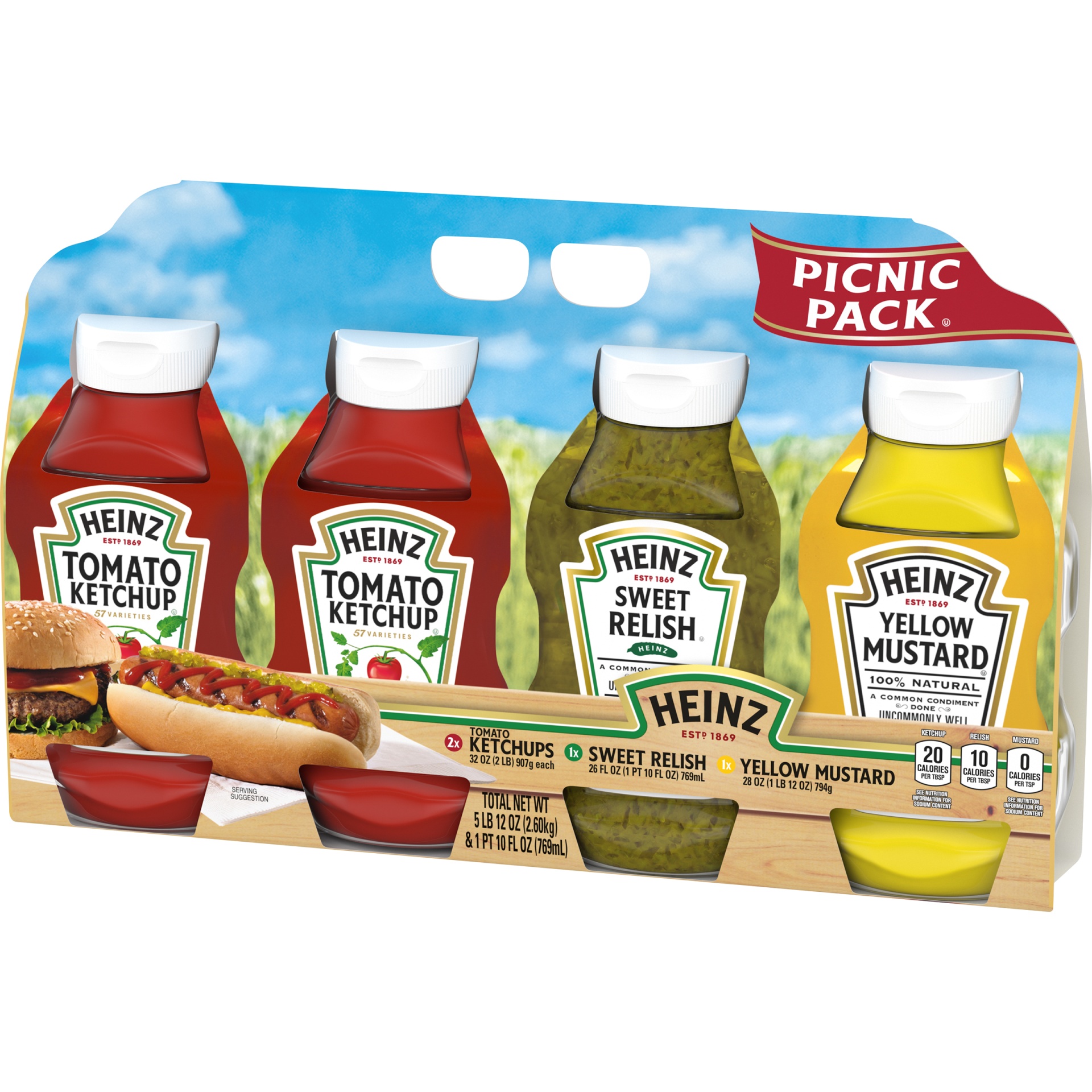 slide 3 of 11, Heinz Ketchup, Sweet Relish & Yellow Mustard Picnic Pack Bottles, 