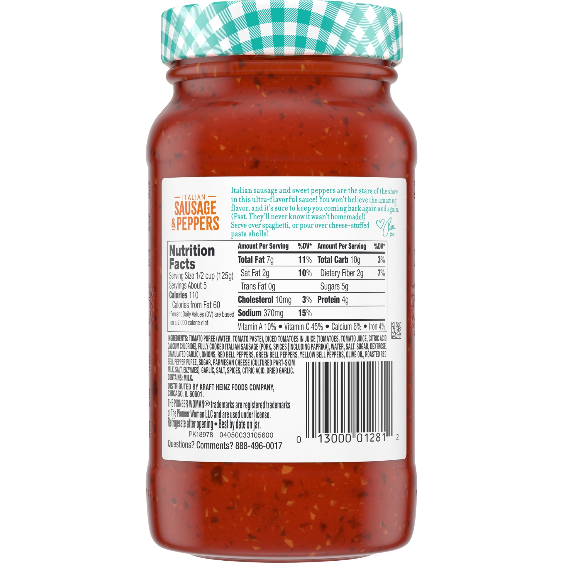 slide 5 of 6, The Pioneer Woman Italian Sausage & Peppers Pasta Sauce, 24 oz