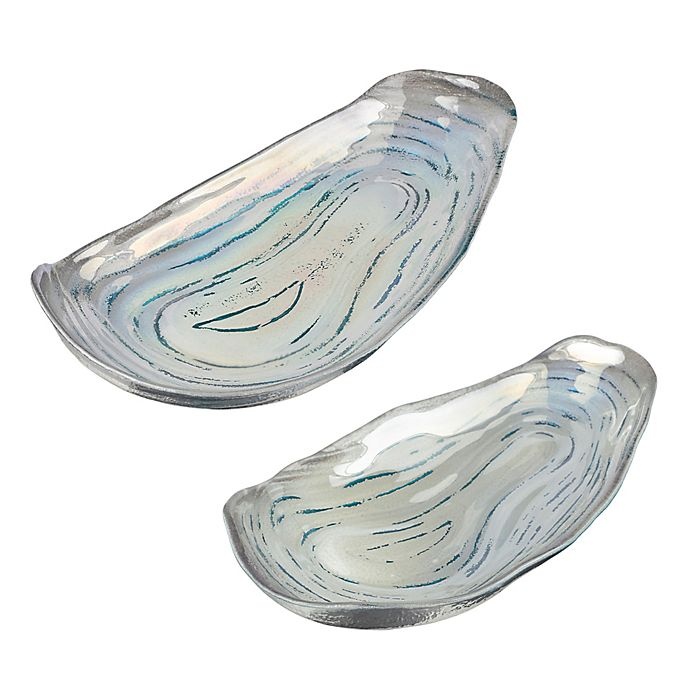 slide 2 of 6, Grasslands Road Mussel Serving Plates - Blue/White, 2 ct