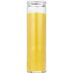 PRAYER CANDLE Star Novena Candle 8" Yellow Plain (No Label)
