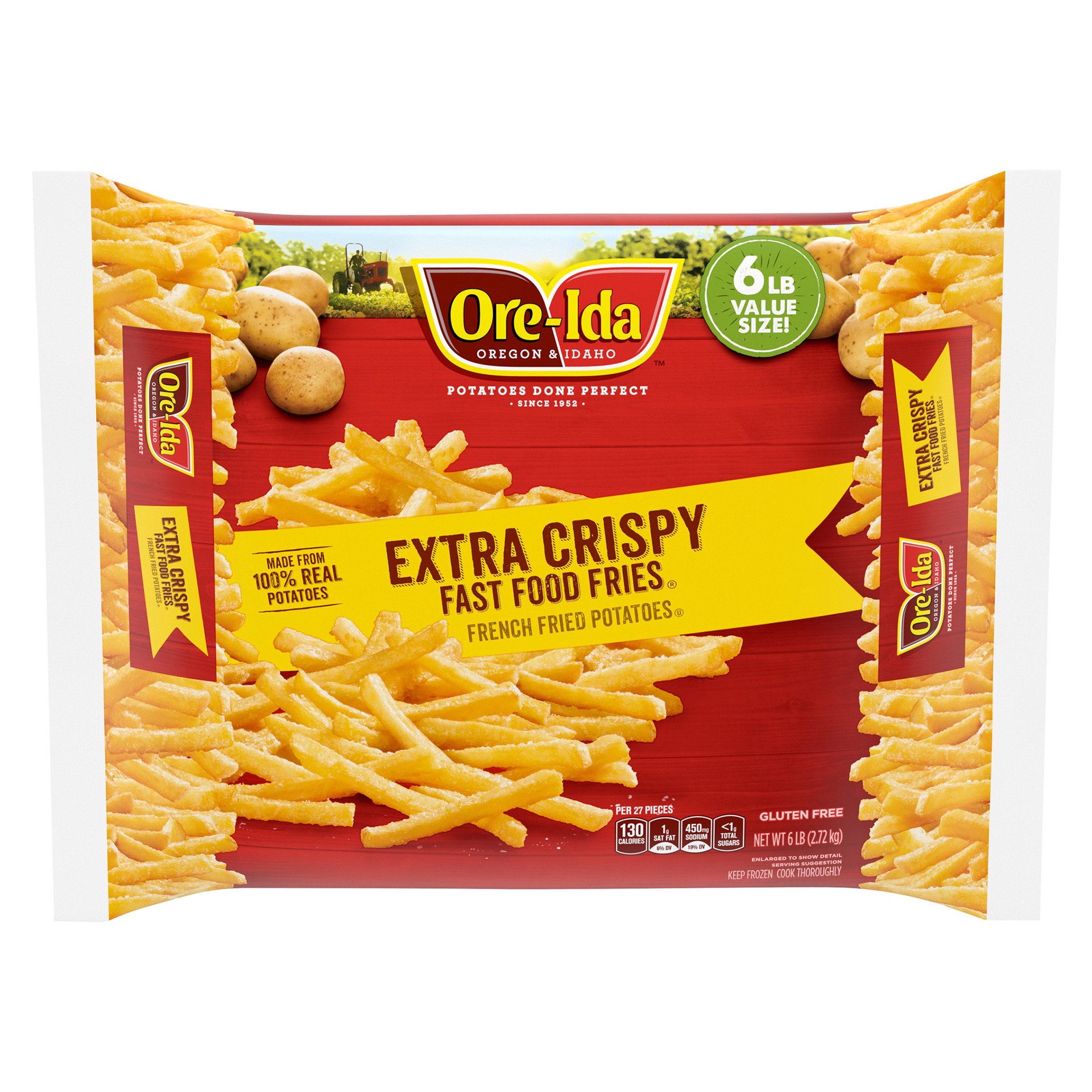 slide 1 of 1, Ore-Ida Fast Food French Fries, Extra Crispy, 6 lbs, 