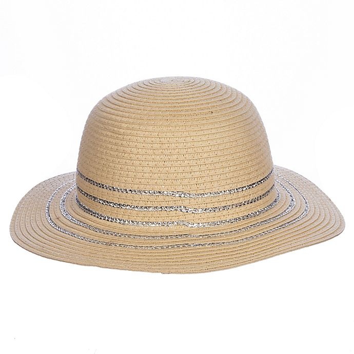 slide 2 of 2, Nolan Originals Newborn Metallic Trim Straw Sunhat, 1 ct