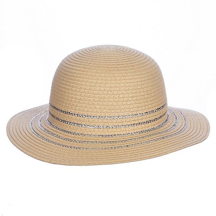 slide 1 of 2, Nolan Originals Newborn Metallic Trim Straw Sunhat, 1 ct