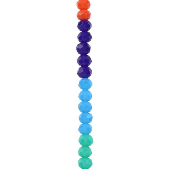 slide 1 of 3, Multicolored Glass Faceted Rondelle Beads, 3mm By Bead Landing, 3 mm