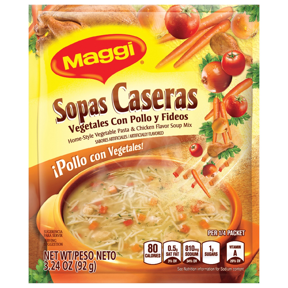 slide 1 of 9, Maggi Home-Style Vegetable Pasta & Chicken Flavored Soup Mix 3.24 oz., 3.24 oz