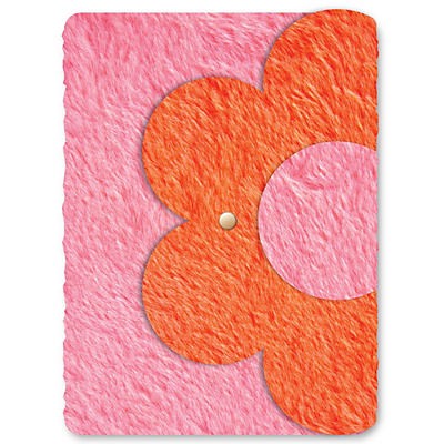 slide 1 of 1, C.R. Gibson Flower Tri-Fold Furry Lined Journal with Snap Closure, 1 ct