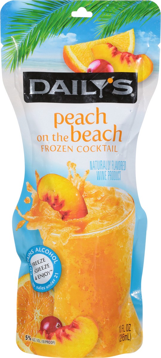 slide 6 of 9, Daily's Peach On The Beach Ready to Drink Frozen Cocktail, 10 FL OZ Pouch, 10 fl oz