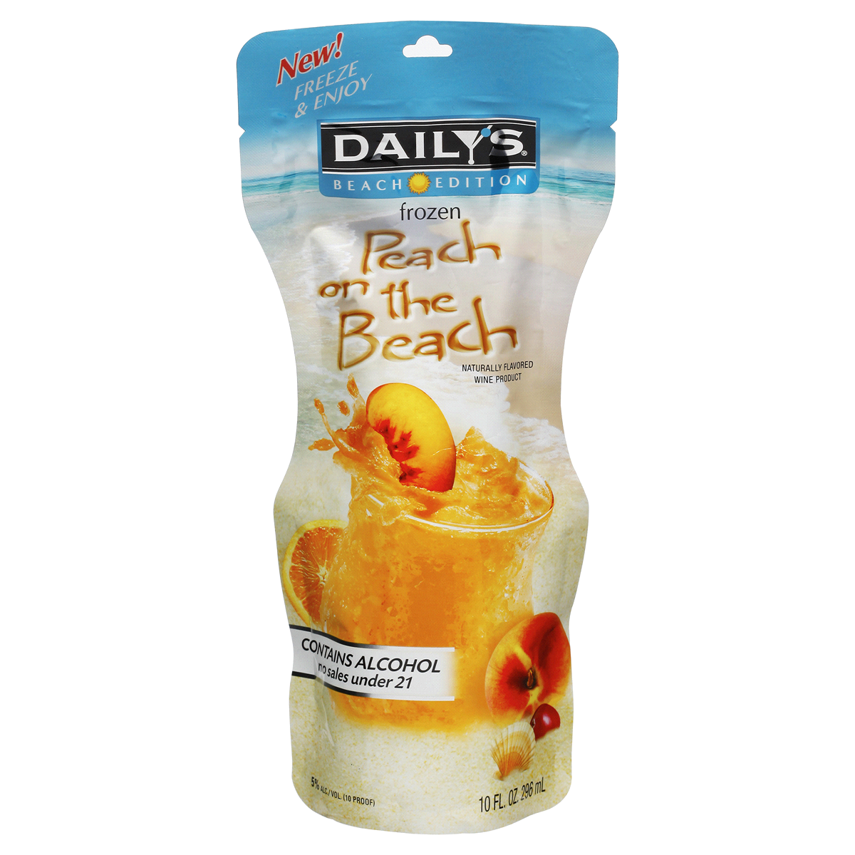 slide 1 of 2, Dailys Frozen Peach on the Beach Ready To Drink Cocktail, 10 fl oz