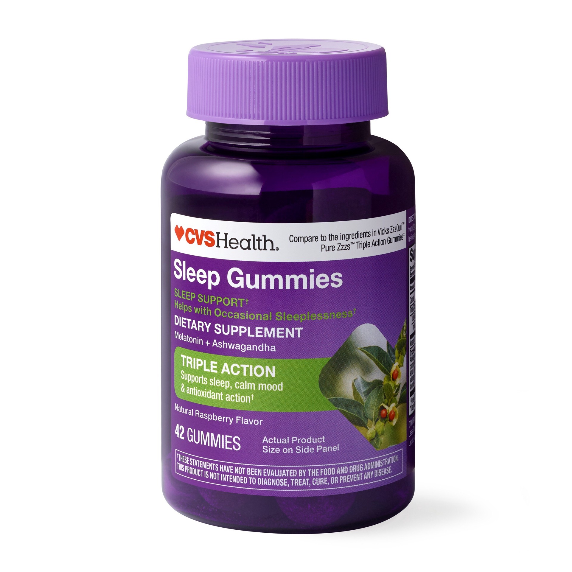 slide 1 of 1, CVS Health Triple Action Melatonin Gummies, 42 Ct, 42 ct