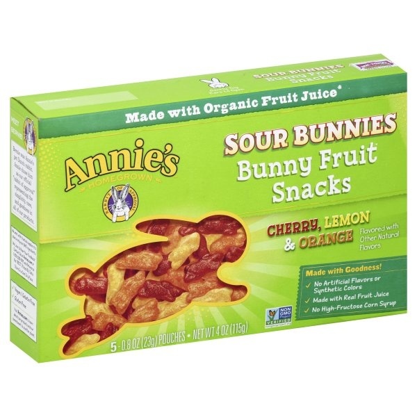 slide 1 of 3, Annie's Sour Bunnies Fruit Snacks, 5 ct