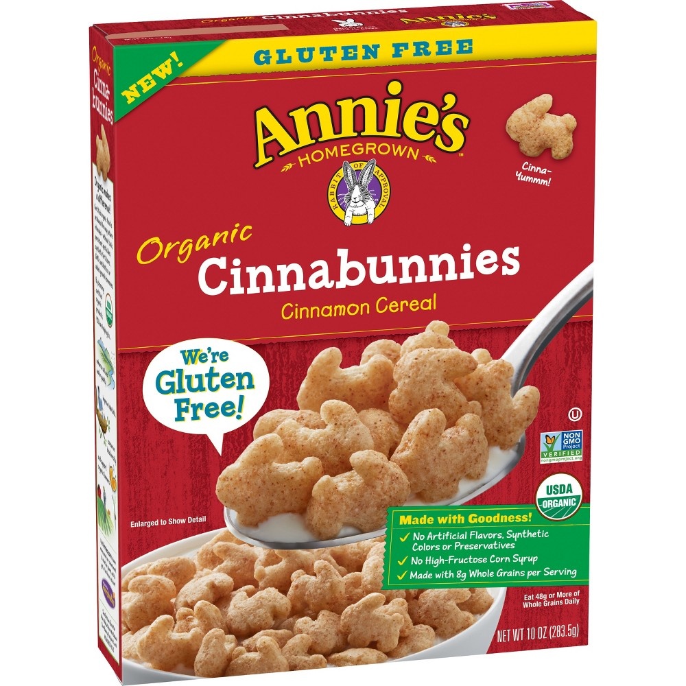 slide 2 of 3, Annie's Organic, Gluten Free Cinna Bunnies Breakfast Cereal, 10 oz