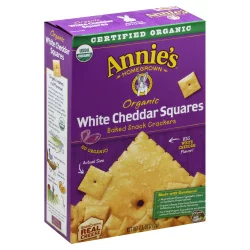 Annie's Organic White Cheddar Squares Baked Snack Crackers - 7.5oz