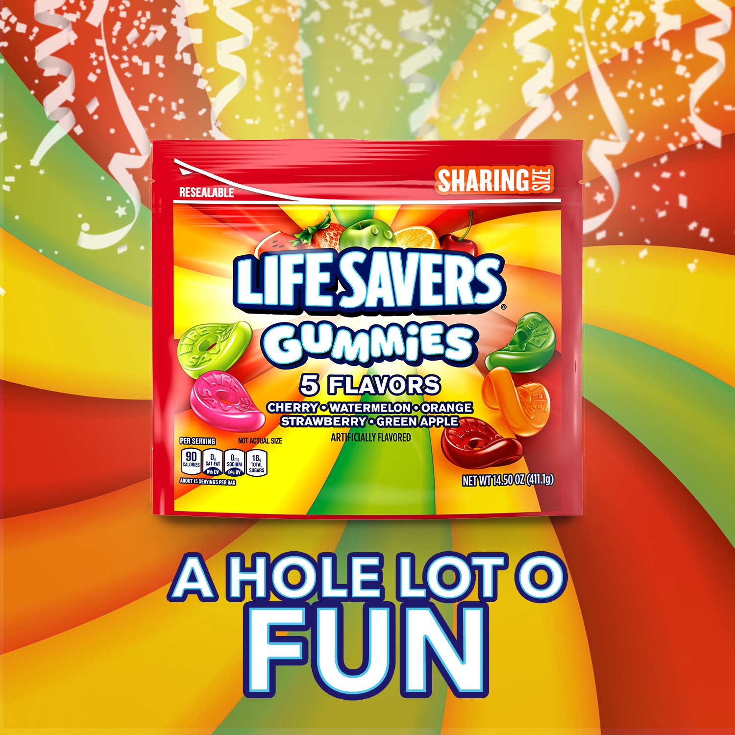 slide 6 of 8, Life Savers Lifesaver Gummies Stand Up Pouch, 14.5 oz