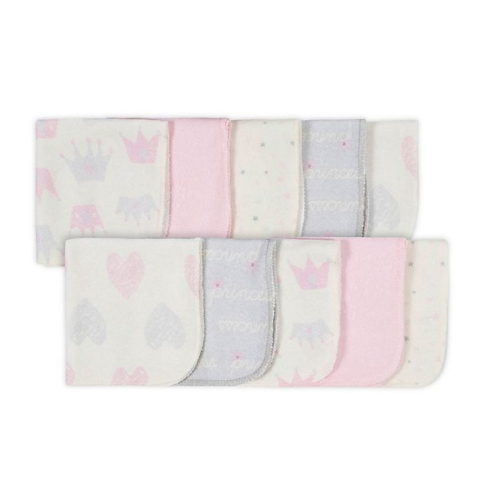 slide 1 of 6, Gerber Princess Woven Washcloths - Pink, 10 ct