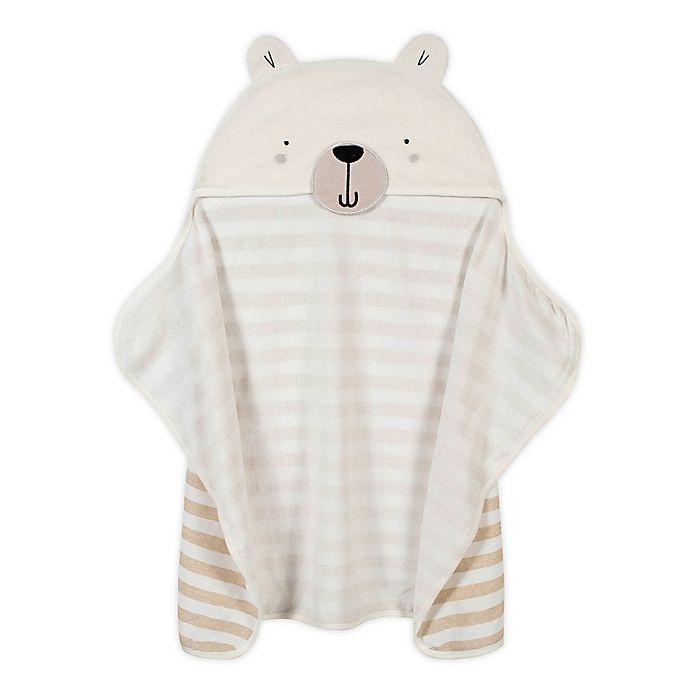 slide 1 of 4, Gerber Bear Hooded Towel - Ivory/grey, 1 ct