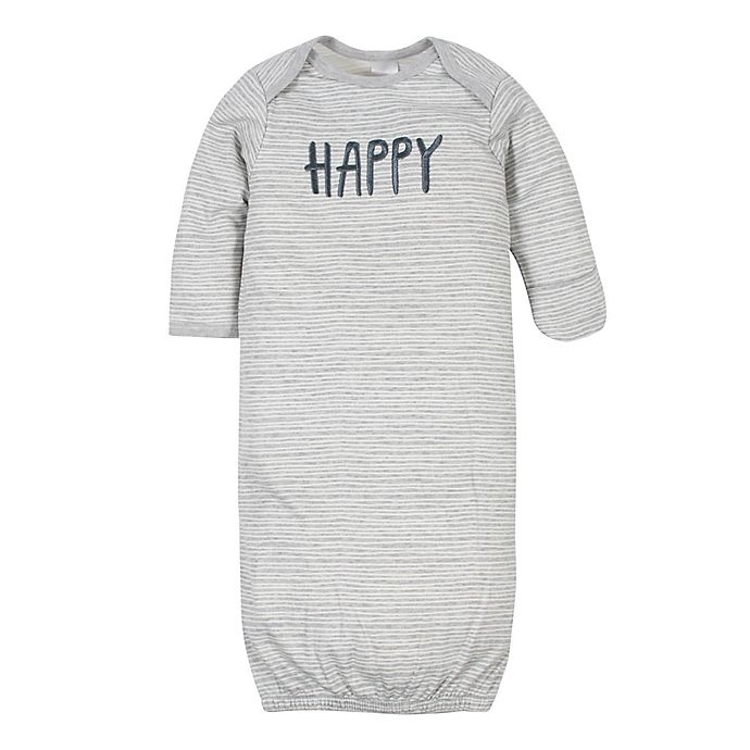 slide 2 of 6, Gerber Preemie Happy Gown Organic Cotton Layette Set - Grey, 3 ct