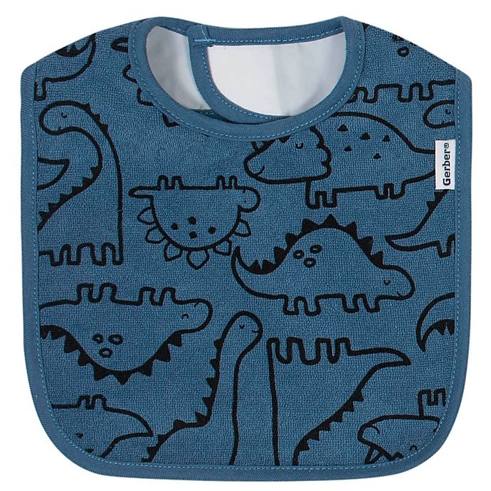 slide 4 of 4, Gerber Animals Bibs - Blue/Grey, 3 ct