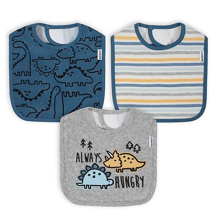 slide 1 of 4, Gerber Animals Bibs - Blue/Grey, 3 ct