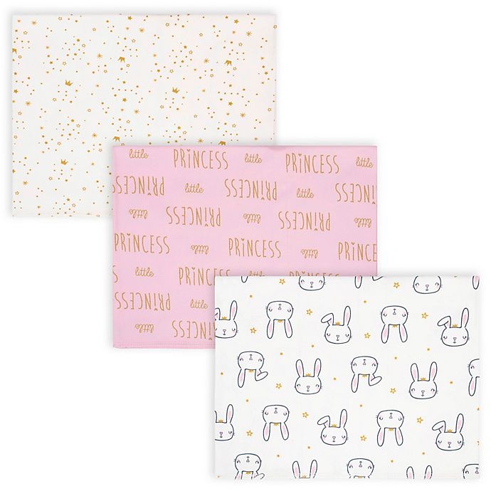 slide 1 of 4, Gerber Princess Bunny Burp Cloths - Pink/Ivory, 3 ct