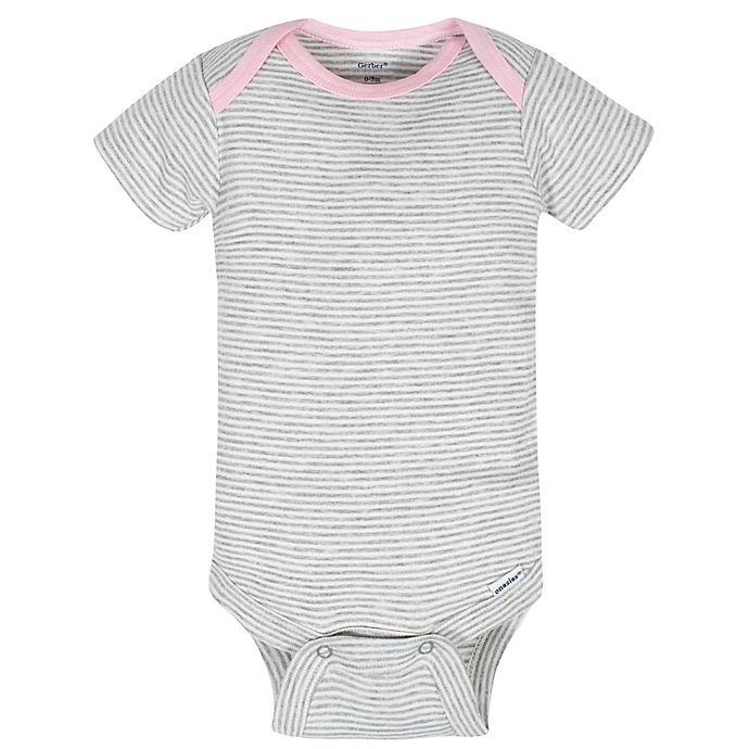 slide 4 of 6, Gerber Onesies Newborn Princess Short Sleeve Bodysuits - Pink/Ivory, 5 ct