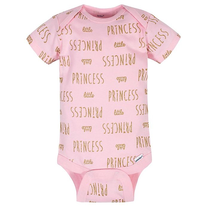 slide 6 of 6, Gerber Onesies Newborn Princess Short Sleeve Bodysuits - Pink/Ivory, 5 ct