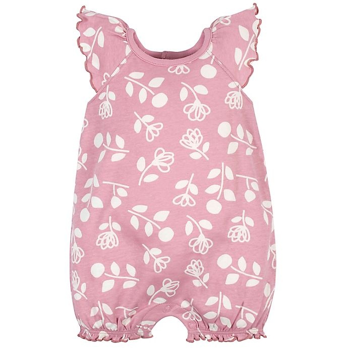 slide 2 of 6, Gerber Preemie Flowers Romper and Headband Set - Pink, 2 ct