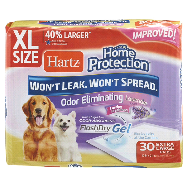 slide 1 of 1, Hartz Home Protection Lavender Odor Eliminating Extra Large Dog Pads, 30 ct