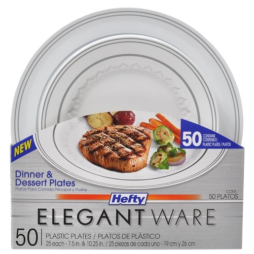 slide 1 of 6, Reynolds -Hefty Foam Elegantware White Plate Combo Pack, 