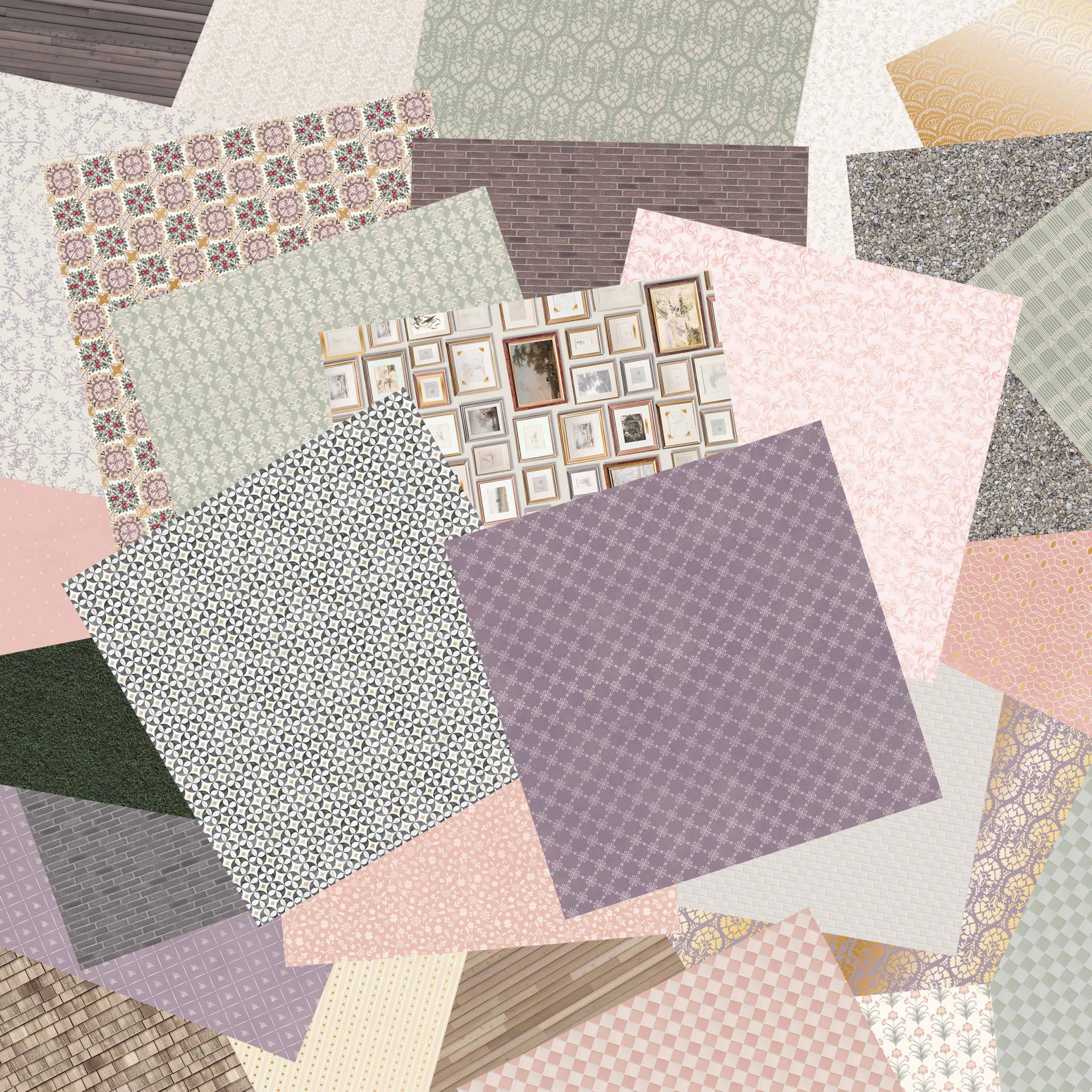 slide 5 of 5, 12" X 12" Miniature Prints Paper Pad By Recollections, 58 Sheets, 12 in x 12 in