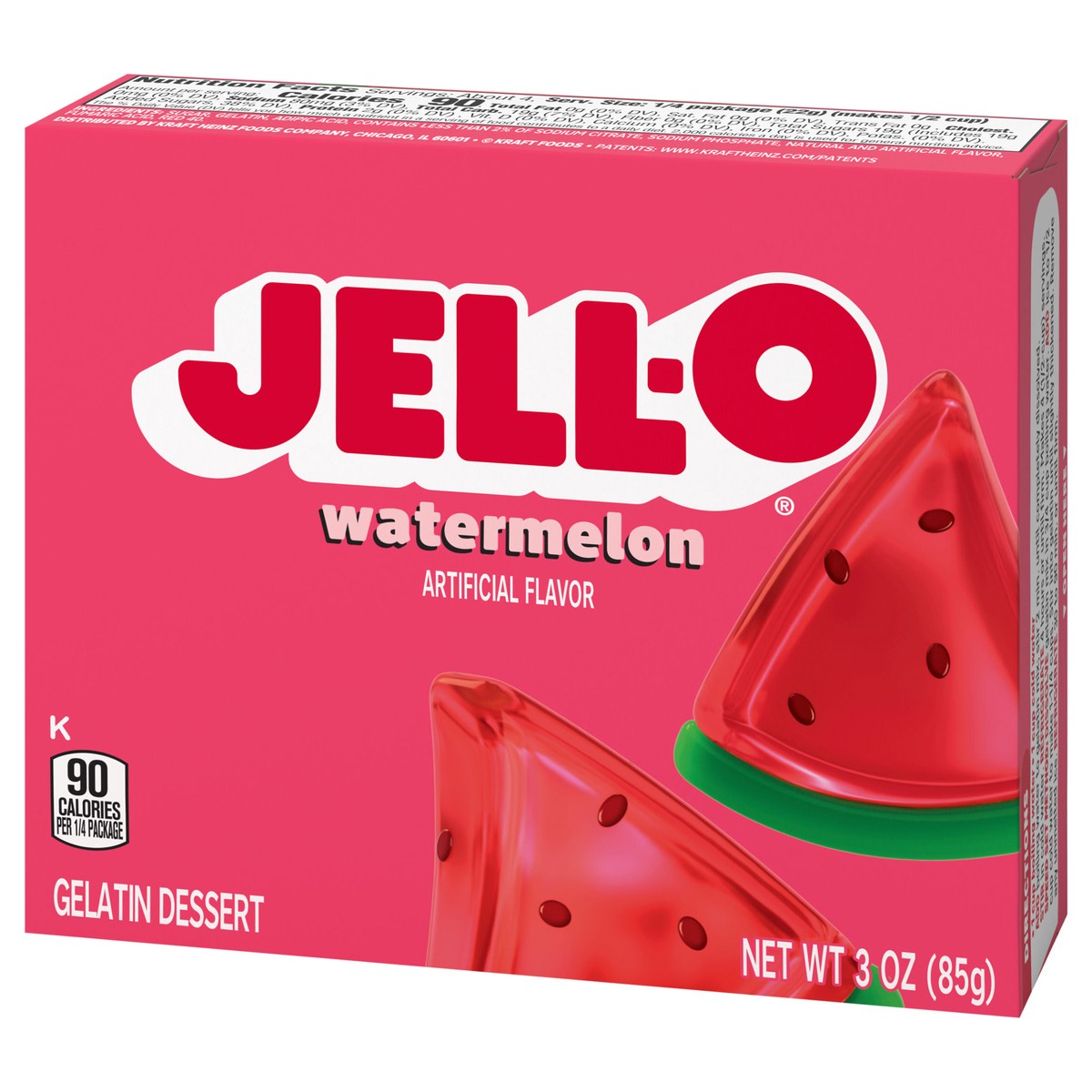 slide 3 of 9, Jell-O Watermelon Artificially Flavored Gelatin Dessert Mix, 3 oz Box, 3 oz