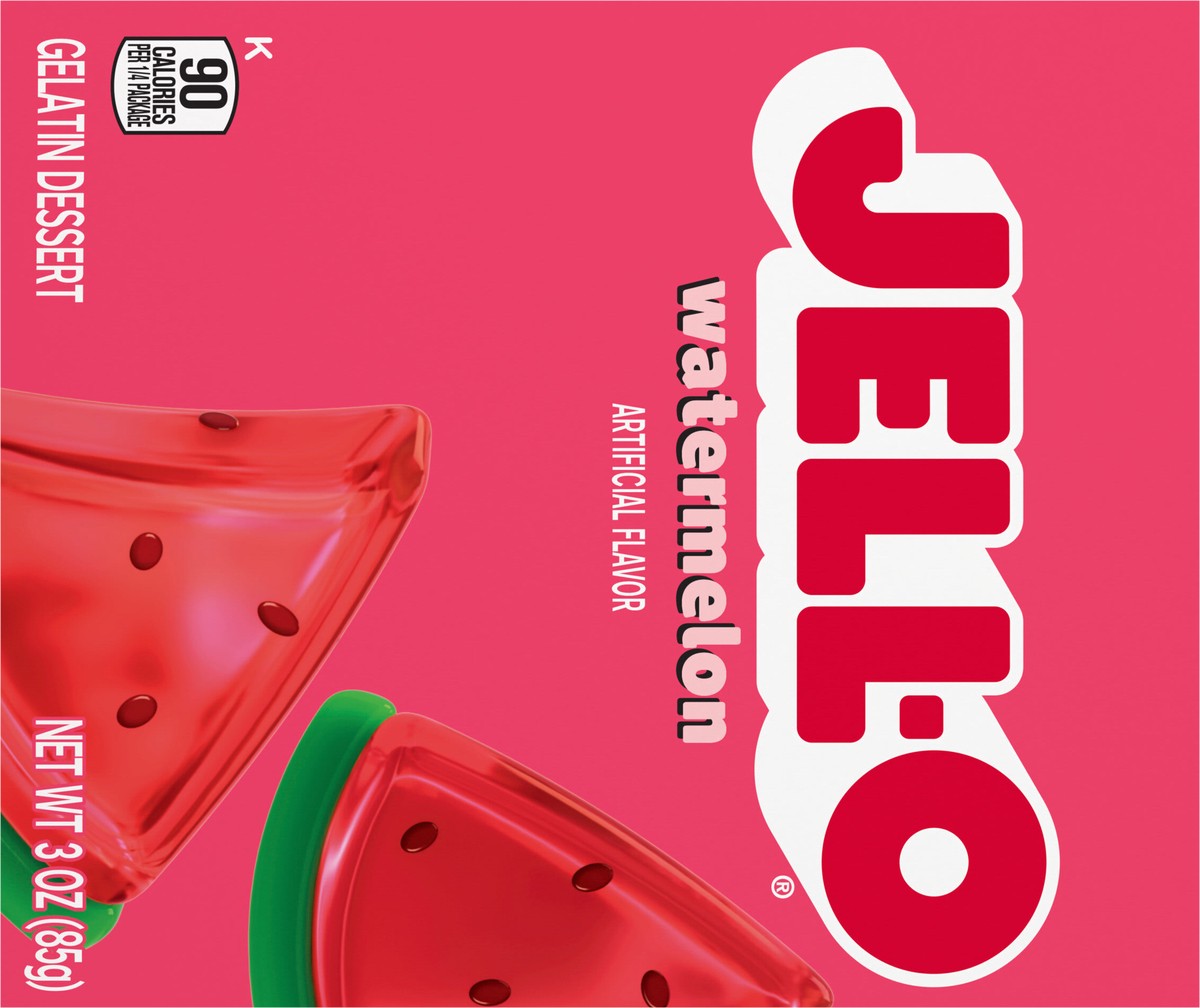 slide 4 of 9, Jell-O Watermelon Artificially Flavored Gelatin Dessert Mix, 3 oz Box, 3 oz