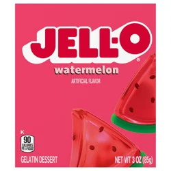 Jell-O Watermelon Artificially Flavored Gelatin Dessert Mix, 3 oz Box