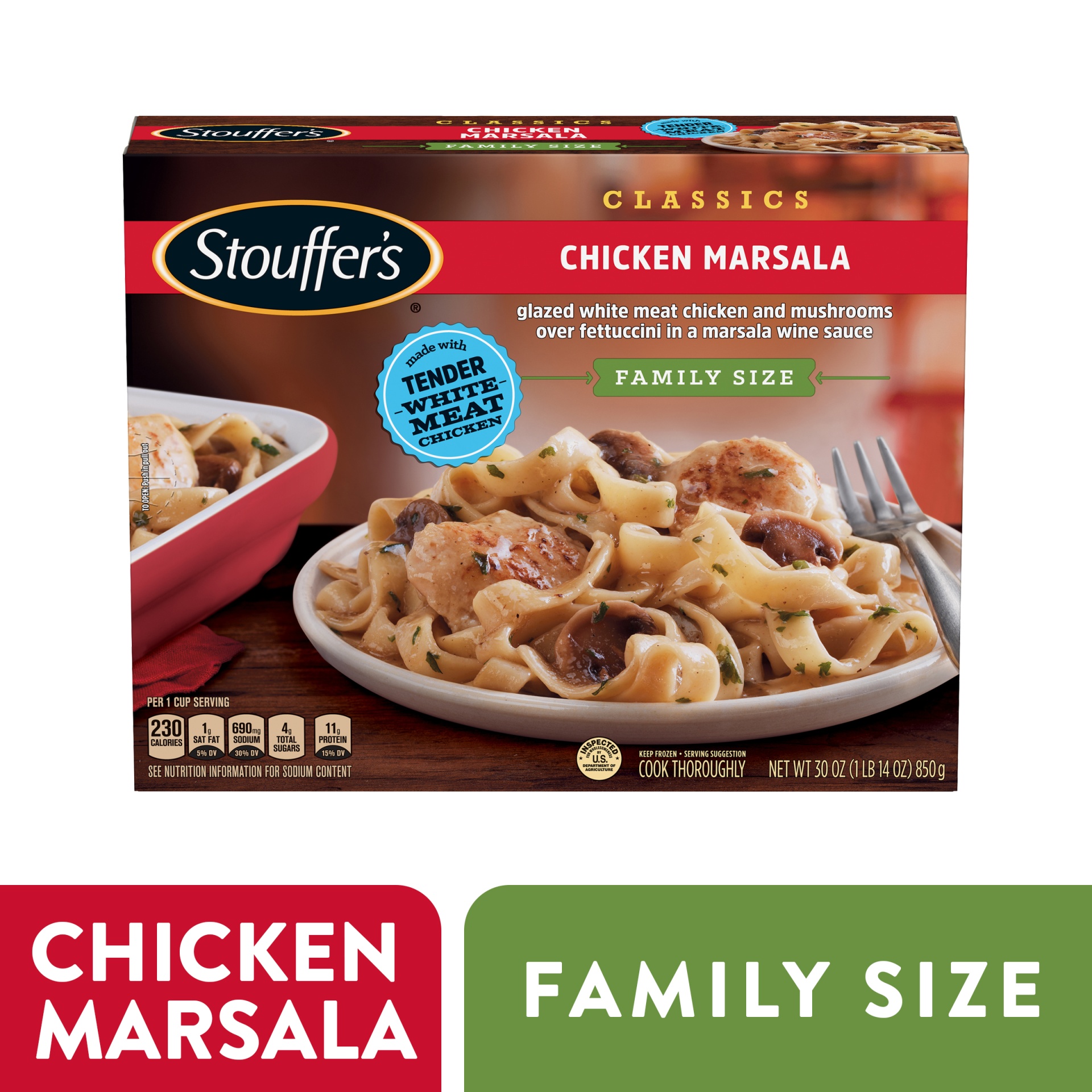 slide 1 of 11, Stouffer's Stouffers Classics Family Size Frozen Chicken Marsala, 30 oz