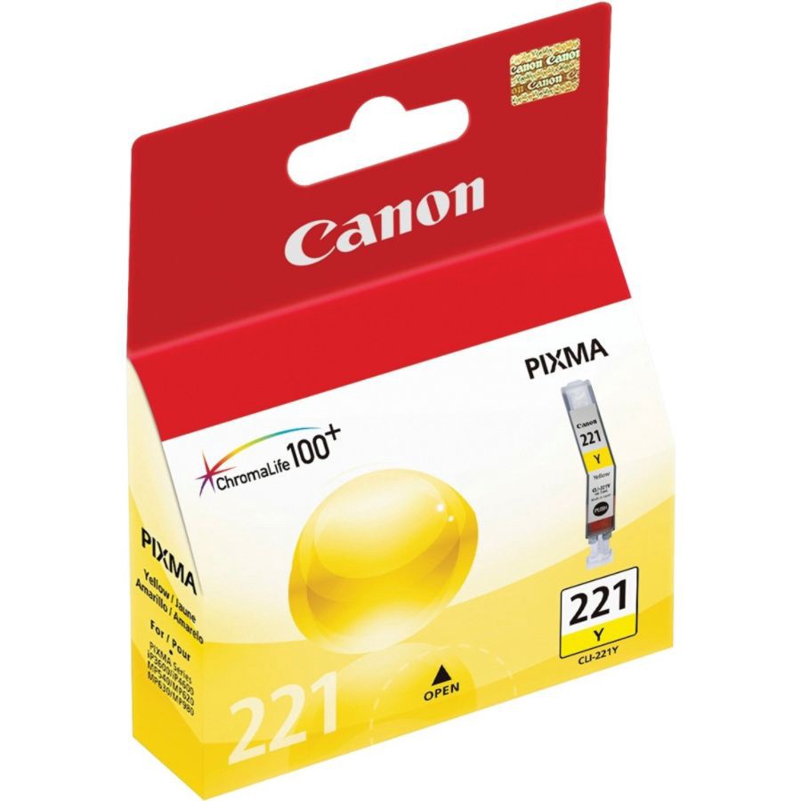 slide 2 of 2, Canon CLI-221 Ink Tank - Yellow, 1 ct