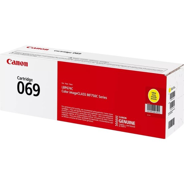 slide 10 of 10, Canon 069 Toner Cartridge, Yellow, 5091C001, 1 ct