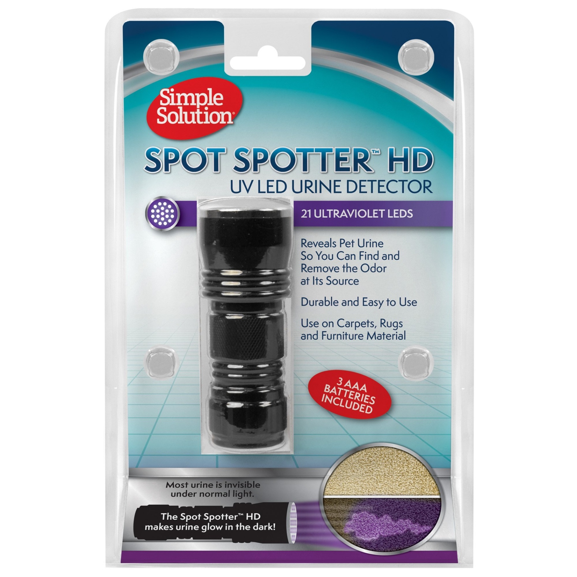 slide 1 of 1, Simple Solution Spot Spotter HD UV Urine Detector, 1 ct