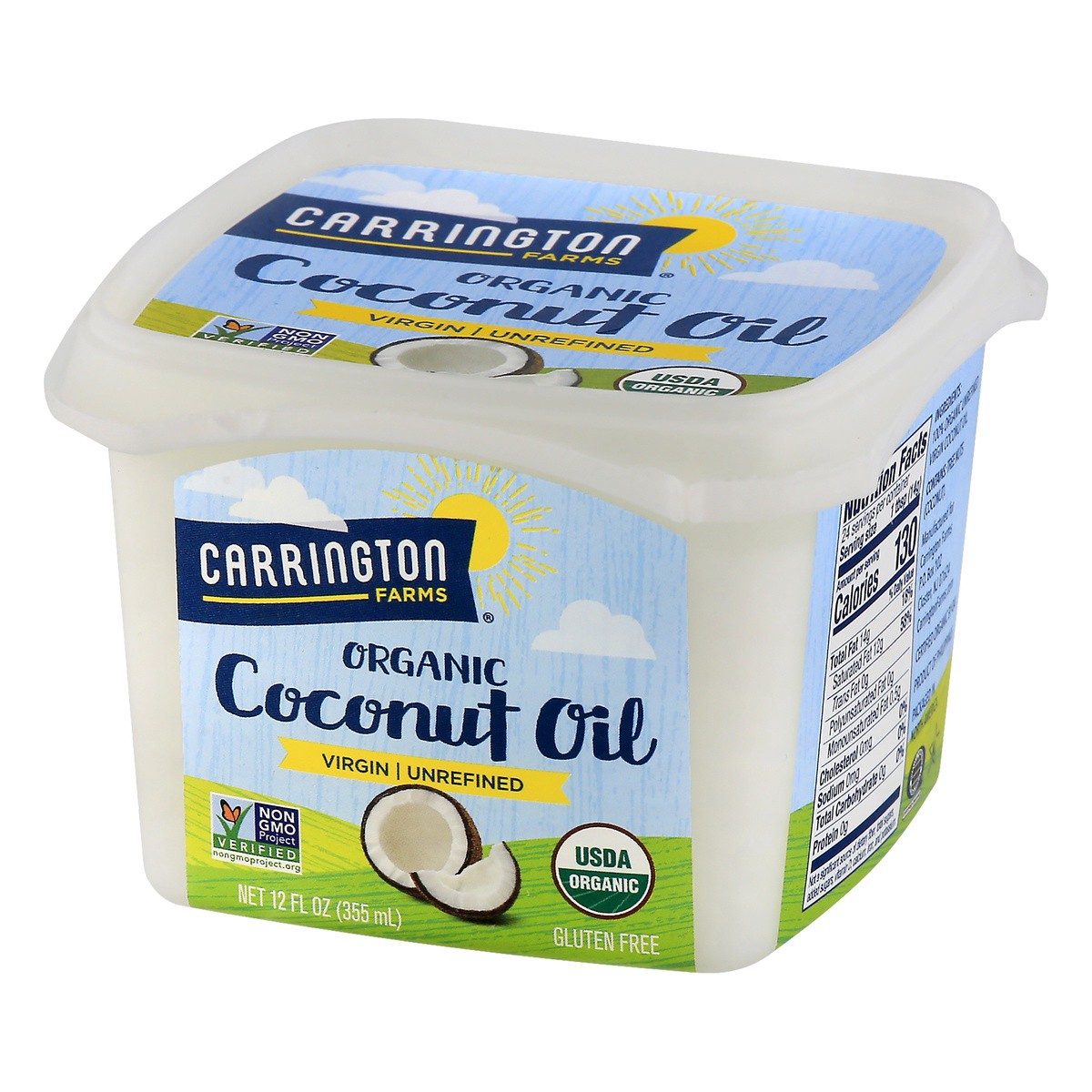 slide 9 of 9, Carrington Farms Coconut Oil 100 Organic Extra Virgin, 12 fl oz
