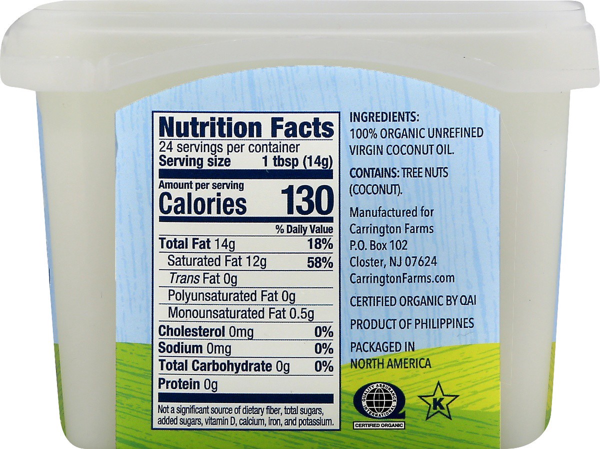 slide 7 of 9, Carrington Farms Coconut Oil 100 Organic Extra Virgin, 12 fl oz